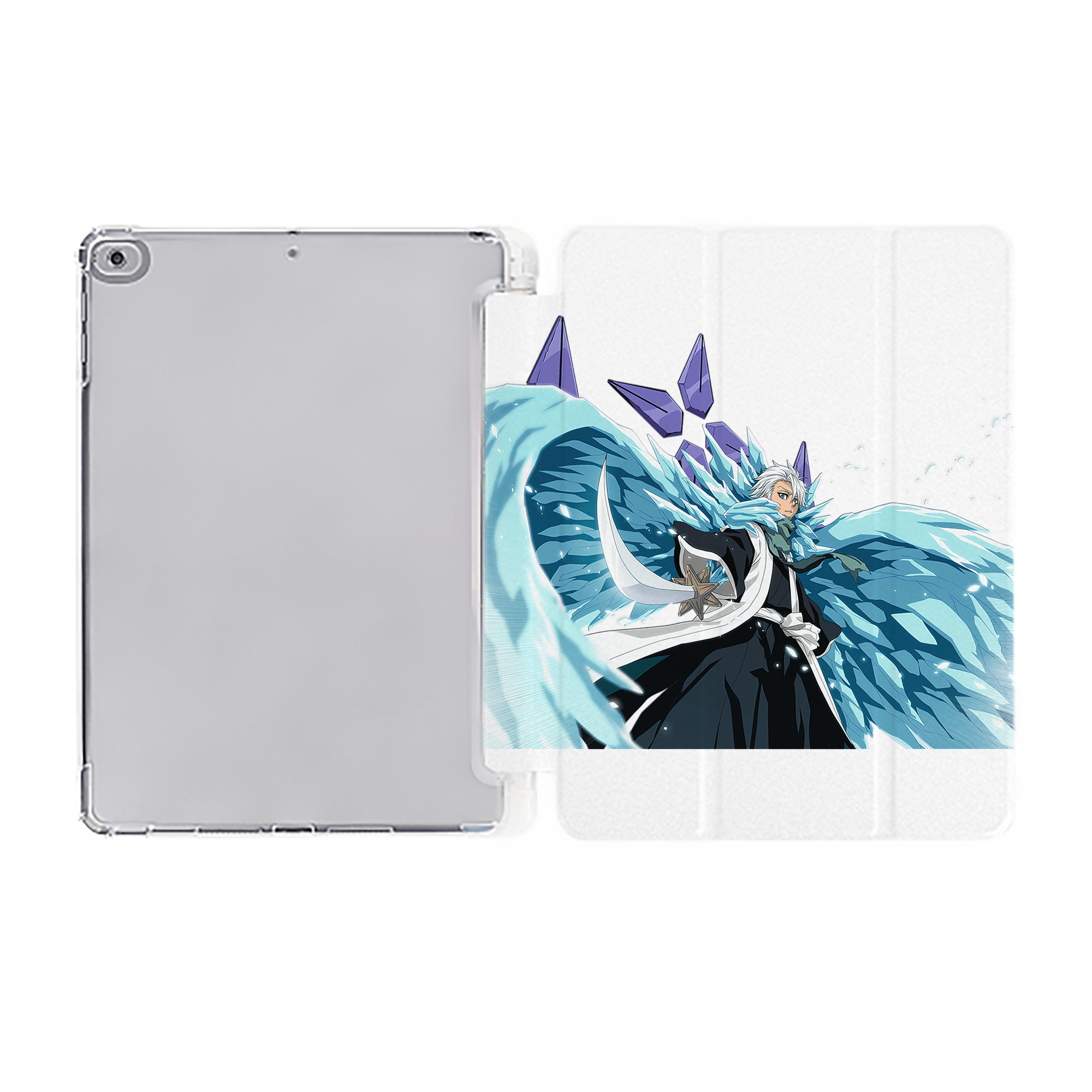 （画像用） ブリーチ 日番谷冬獅郎（ひつがや とうしろう） BLEACH Hitsugaya Toushirou IPad ケース ペン収納付き 三つ折りスタンド PUレザー×シリコン 対応機種9.5/10.5/10.9インチ